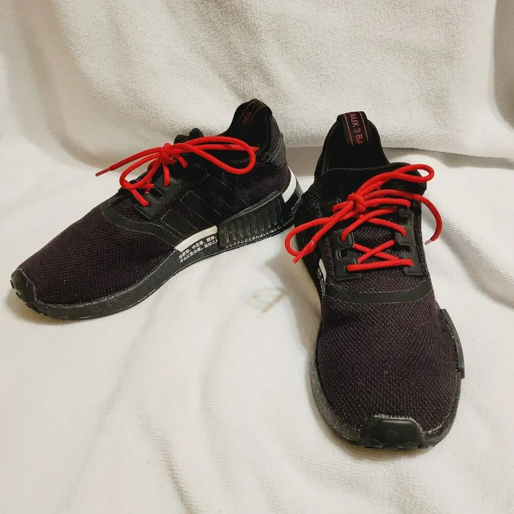 Adidas NMD-R1 mens black scarlet athletic sneakers size 8